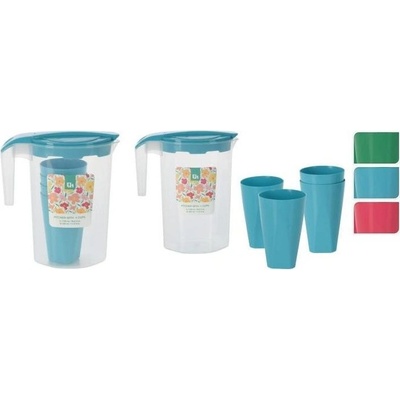 PROHOME - Džbán 3l a 4 kelímky 300ml různé barvy
