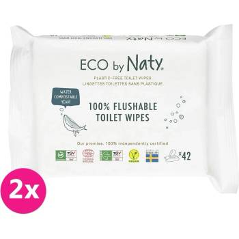 ECO BY NATY Ubrousky vlhčené toaletní Eco 2 x 42 ks