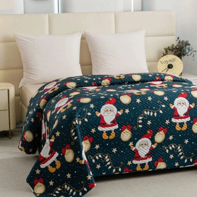 Textilomanie Prehoz na posteľ SANTA, modrý 200 x 220 cm