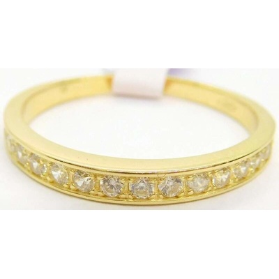 Klenoty Budín Mohutný dámský zlatý prsten se zirkony HK1195