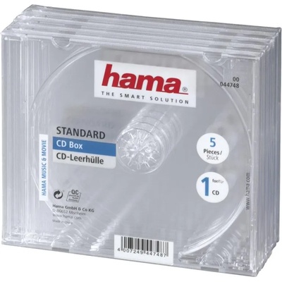 Hama Кутийка за CD/DVD HAMA Jewel Case, прозрачен, 5 бр. в пакет (HAMA-44748)