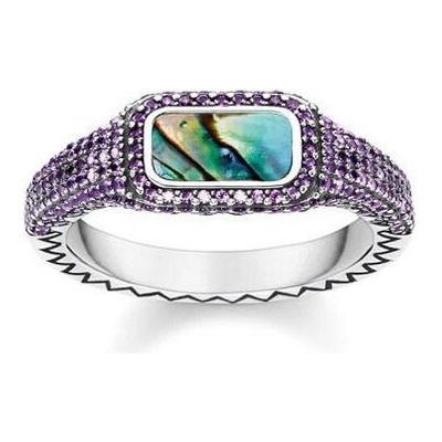 Thomas Sabo Prsten Barvitý fialový TR2233 991 7 Sterling silver black