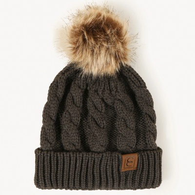 dětská pletená čepice Tm.šedá