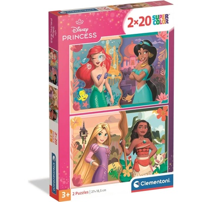 Clementoni - Puzzle 2x20 Princess - 40 - 99 piese