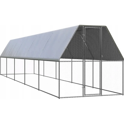 VidaXL Vonkajšia klietka pre kurčatá 2 x 10 x 2 m galvanizovaná oceľ