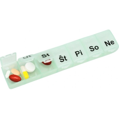 Obzor Dávkovač liekov typ 07 týždenný zelený