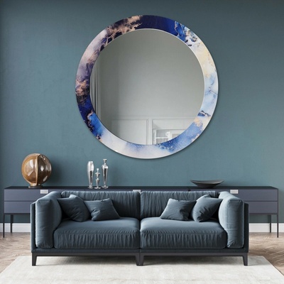 Alfaram Okrúhle zrkadlo na modrom mramore – MARBLE IRIS 80