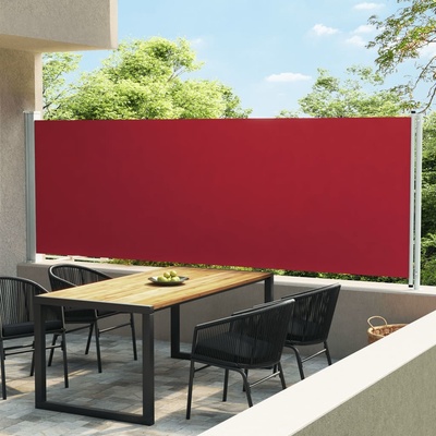 vidaXL Zatahovací boční markýza/zástěna na terasu 160x600 cm červená