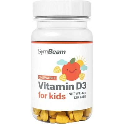 GymBeam Chewable Vitamin D3 for Kids [120 Дъвчащи таблетки] Портокал