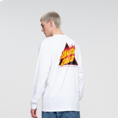 Santa Cruz Flamed Not A Dot L/S t-shirt White WHITE