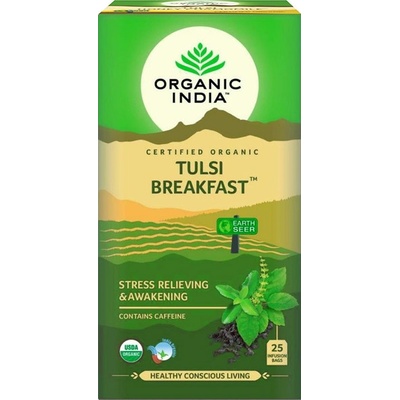 Organic India Tulsi Breakfast Ajurvédsky čaj porciovaný 25 vreciek