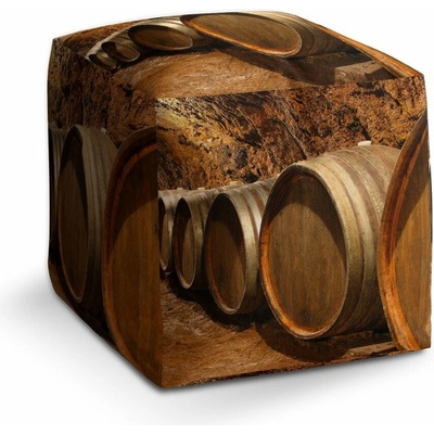 Sablio Taburet Cube Sudy: 40x40x40 cm