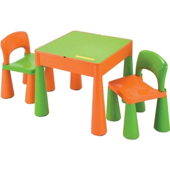 New Baby detská sada stolček a dve stoličky oranžová
