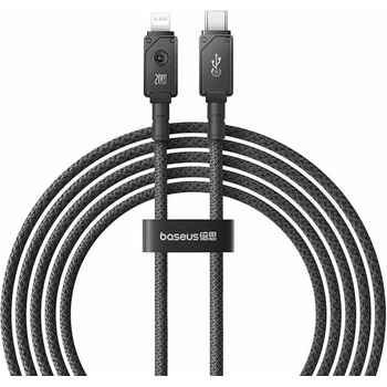 Baseus Aramid Fiber Braiding USB-C to Lightning Cable PD 20W (P10355803111-01) - изключително здрав USB-C към Lightning кабел за Apple устройства с Lightning порт (200 см) (черен)