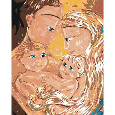 zuty Malování podle čísel Rodina 80 x 100 cm bez rámu a bez vypnutí plátna