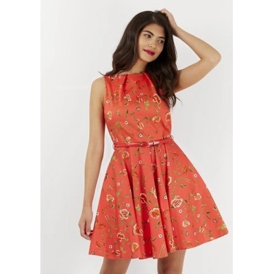 Closet šaty s květinovým motivem D3439 červená