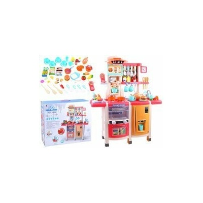 BB-Shop Velká dětská kuchyňka lednice + trouba červená/oranžová barva