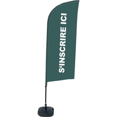 Jansen Display Kompletní sada reklamní vlajky ve tvaru křídla, Přihlášení, šedá, francouzština, 1105 x 3300 mm – Hledejceny.cz