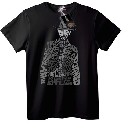 NOONEBRAND Тениска Калиграм Били Детето Дивият запад - 5XL, Black