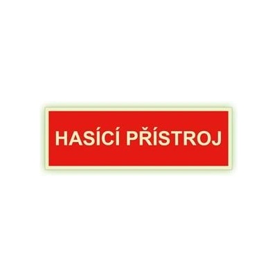 Hasicí přístroj text - fotoluminiscenční tabulka, samolepka 150x50 mm