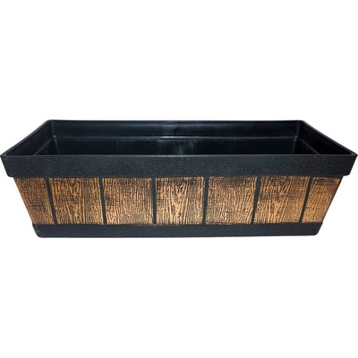 STREND PRO Kvetináč Woodeff 15x47x17 cm zlatý truhlík efekt dreva