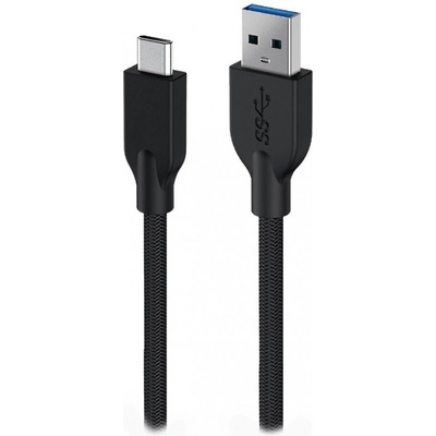 Genius ACC-A2CC-3A USB-A na USB-C, 3A, QC3.0, opletený, 1m, černý