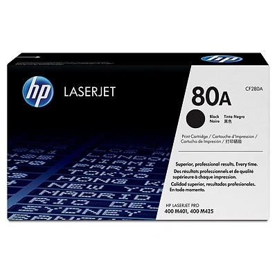 HP 80A Black Original LaserJet Toner Cartridge тонер касета 1 броя Оригинал (CF280A) (CF280A)