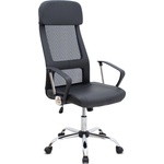 TopMebel Офис стол Ovis TopMebel с PU и мрежеста материя в черен цвят 63x63x119/129cm