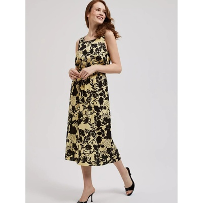 Moodo Жълта флорална миди рокля Moodo Moodo | Zhalt | ЖЕНИ | S