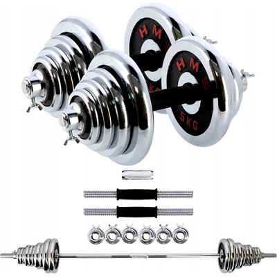HMS STC50 Činkový set chrom v kufru 2x25 kg