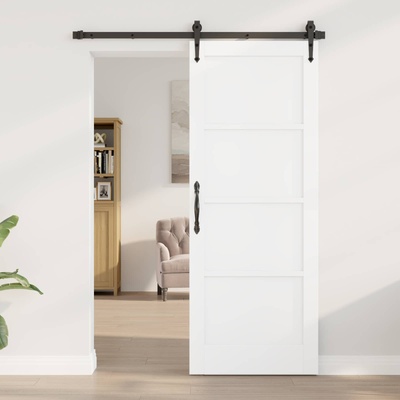 vidaXL Вътрешна врата 78 x 202 см Шперплат Бяло (42052390)