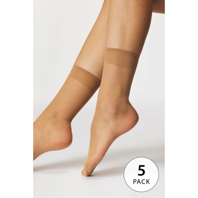 Lady B 5PACK Silonové ponožky Nylon vysoké 20 DEN opal