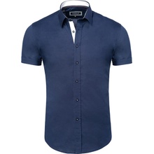 Carisma pánská košile krátký rukáv slim fit 9102 tmavě modrá