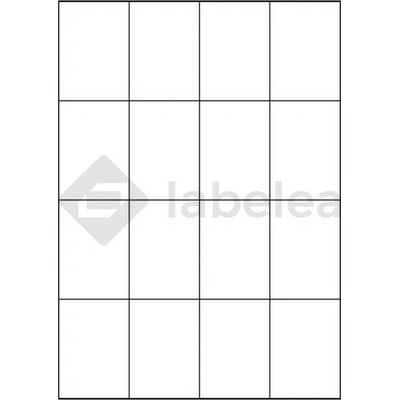 Labelea Samolepiace etikety 52,5x74 mm biele papierové, na hárku A4, pre laserovú a atramentovú tlač, Farba etikiet Biela, Počet hárkov v balení 100 EPY052074W016S