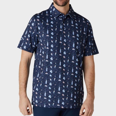 Callaway Pánska polokošeľa Golf ALL OVER ESS Print Polo PEACOAT