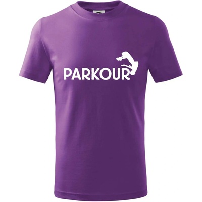 Parkour salto tričko detské fialová