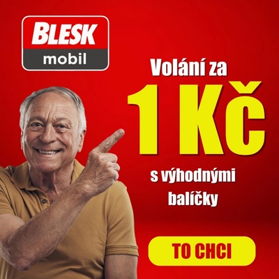 BLESKmobil Předplacená SIM karta s kreditem 150 Kč