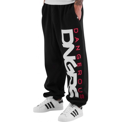 Dangerous DNGRS Classic Sweat Pants Black Red tepláky