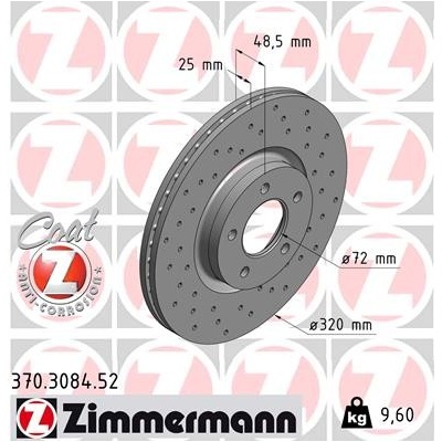 ZIMMERMANN Brzdový kotúč 370308452