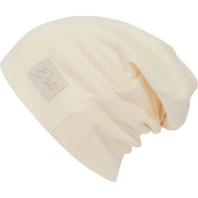 ESITO žebrovaná čepice spadená Color Cream smetanová