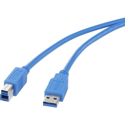 Renkforce RF-4260504 USB 3.2 Gen1 USB-A zástrčka USB-B zástrčka 1,8m modrý