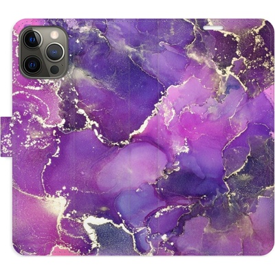 iSaprio s kapsičkami na karty - Purple Marble pro mobil Apple iPhone 12 / 12 Pro - VÝPRODEJ