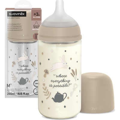 Suavinex sklenená fľaša Wonderland fyziologická SX Pro MF krémová 240 ml
