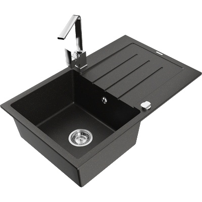 Mexen Bruno гранитна кухненска мивка с 1 отделение с отцедник и кухненски (6513-75-670300-00)