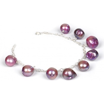 Náramek JwL Jewellery z fialových perel sJL0037