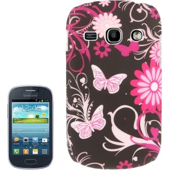 Image 1 of Samsung Galaxy Fame S6810 Black Butterfly Твърд Капак + Протекто