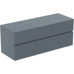Ideal Standard Finesse - Шкафче за умивалник, 140x51x56 см, 4 чекмеджета, Ribbed Matt ashblue E3441UQ (E3441UQ)