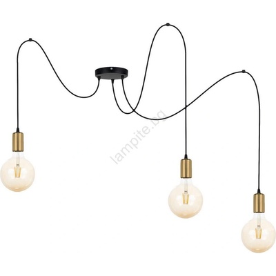 BELIS Пендел MIROS 3xE27/60W/230V паяк черен/златист (BE0761)