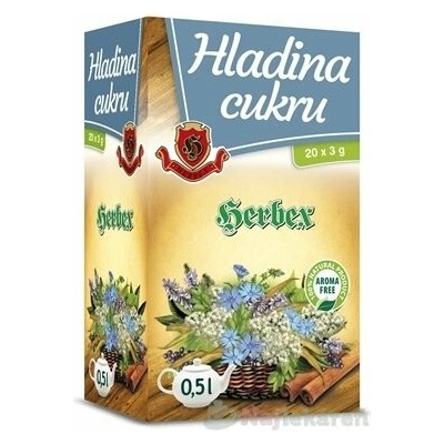 Herbex hladina cukru bylinný čaj 20 x 3 g
