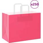 vidaXL Хартиени торбички 250 бр с дръжки розови 32x17x25 см (4101901)